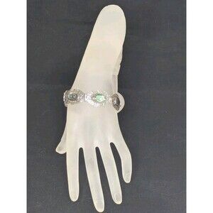 Sterling Silver & Abalone Shell Bracelet  - Size 8